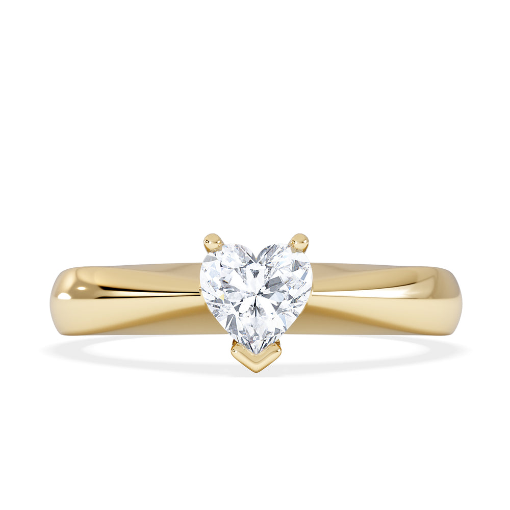 Naomi Heart Cut Lab Diamond Engagement Ring 0.50ct H/SI in 18k Gold Vermeil