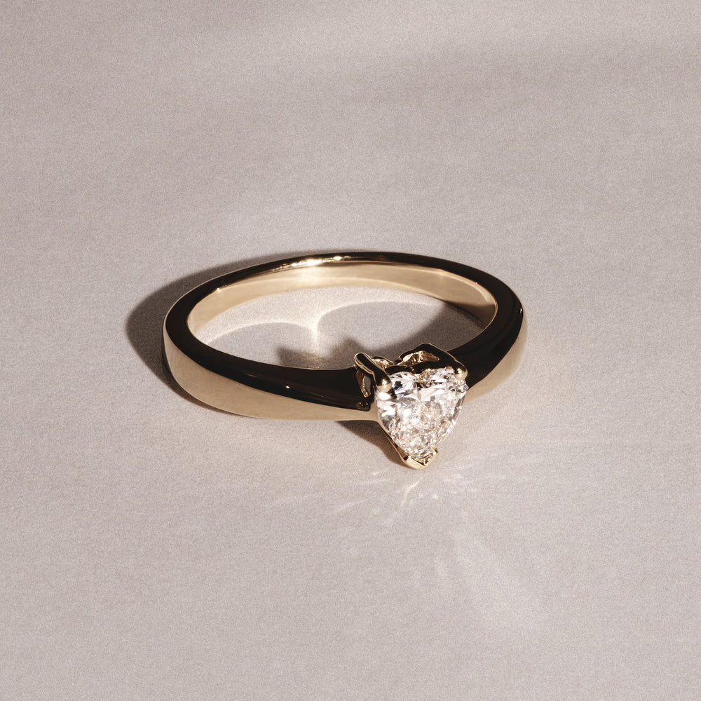 Naomi Heart Cut Lab Diamond Engagement Ring 0.50ct H/SI in 9k Gold
