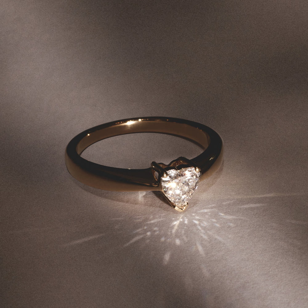 Naomi Heart Cut Lab Diamond Engagement Ring 0.50ct H/SI in 18k Gold Vermeil