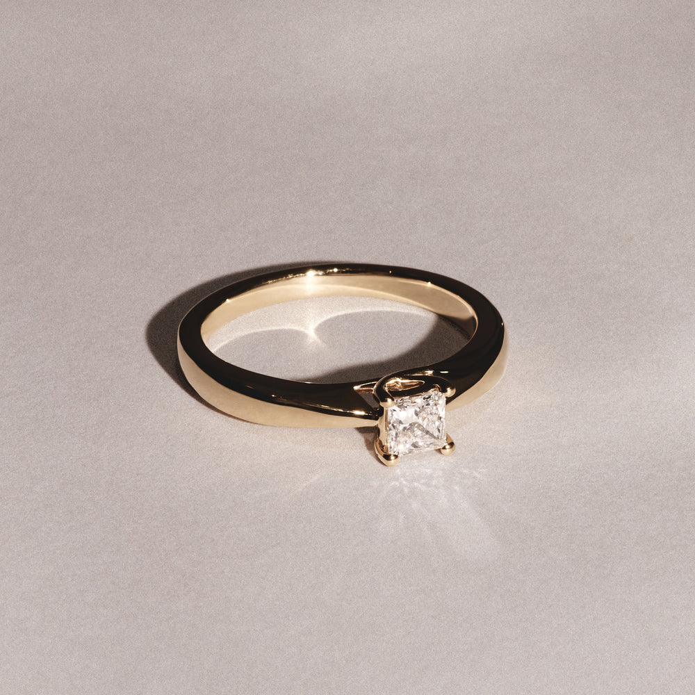 Naomi Princess Cut Lab Diamond Engagement Ring 0.33ct H/SI in 18k Gold Vermeil