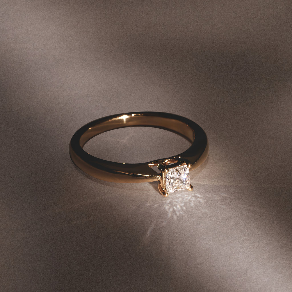 Naomi Princess Cut Lab Diamond Engagement Ring 0.33ct H/SI in 18k Gold Vermeil