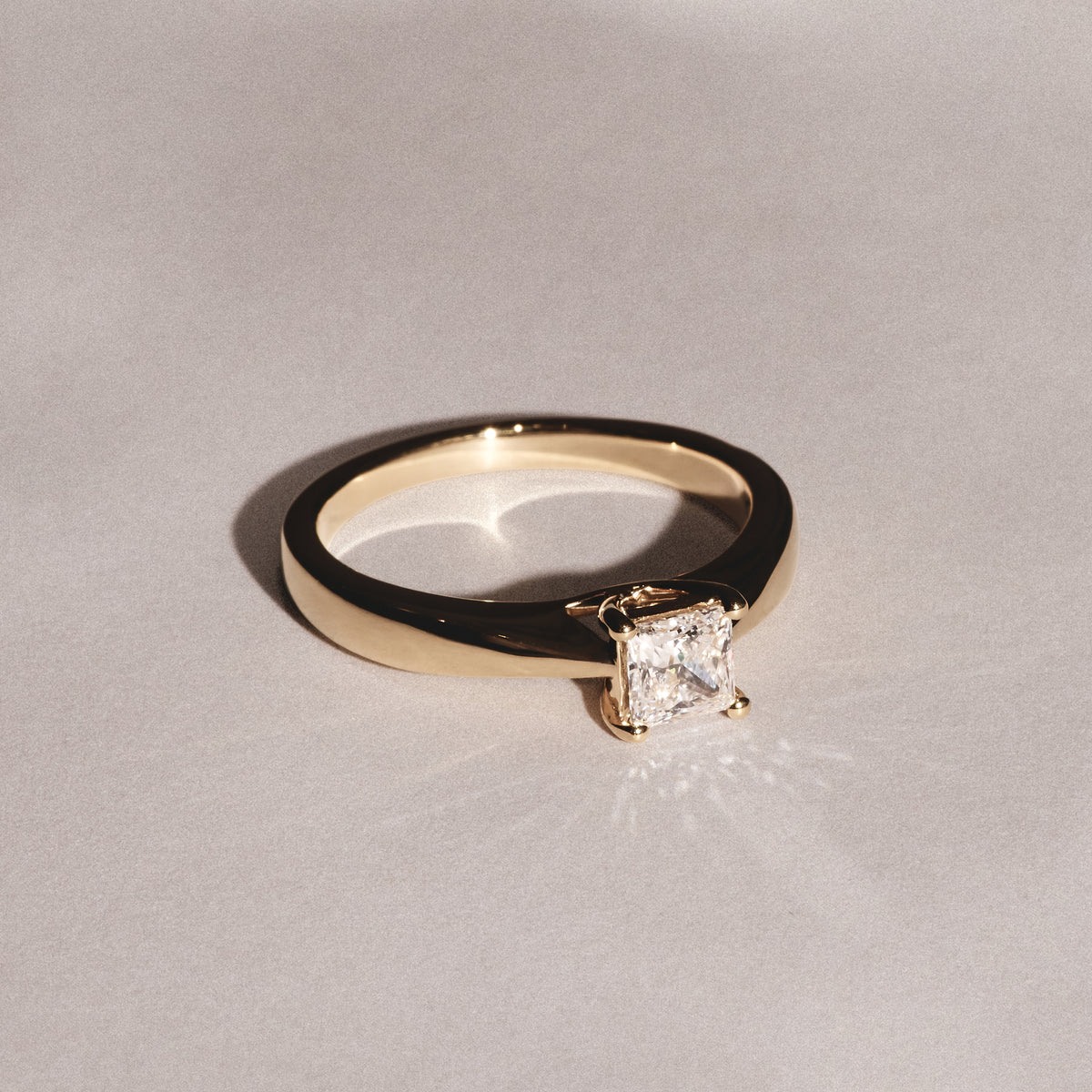 Naomi Princess Cut Lab Diamond Engagement Ring 0.50ct H/SI in 18k Gold Vermeil