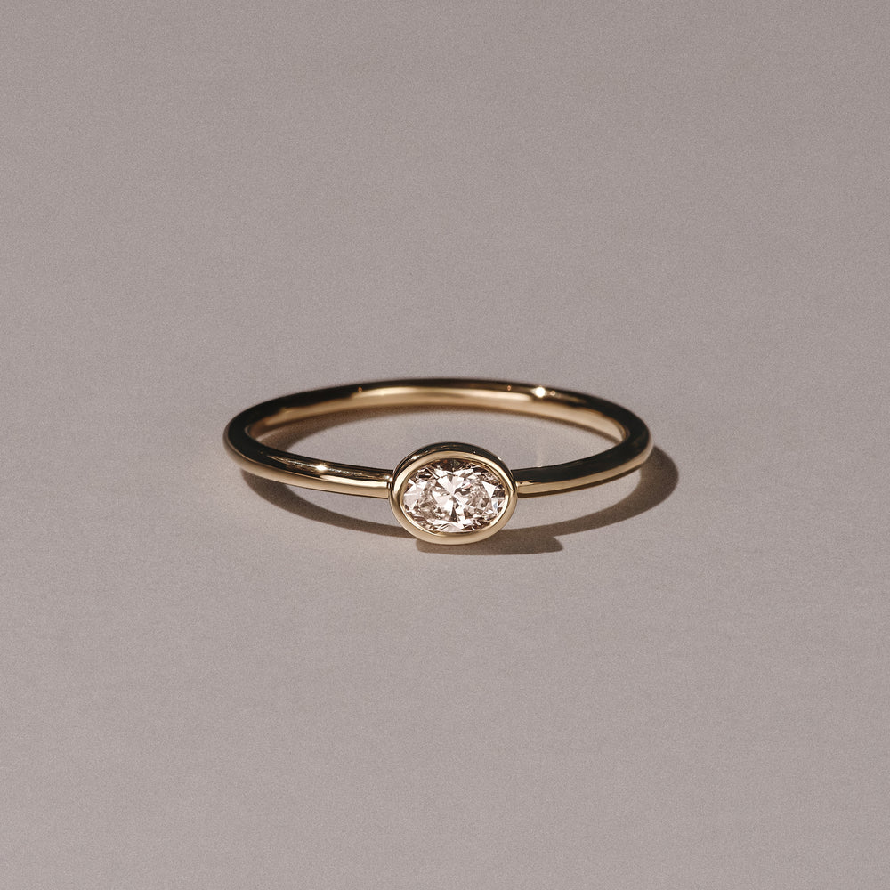 Horizon Oval Cut Lab Diamond Solitaire Ring 0.25ct H/SI in 9K Gold