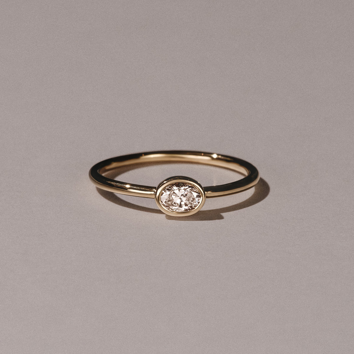 Horizon Oval Cut Lab Diamond Solitaire Ring 0.25ct H/SI in 9K Gold