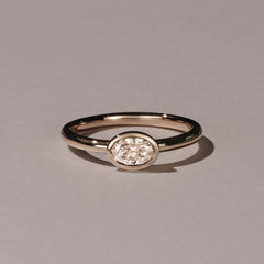 Horizon Oval Cut Lab Diamond Solitaire Ring 0.50ct H/SI in 9K Gold