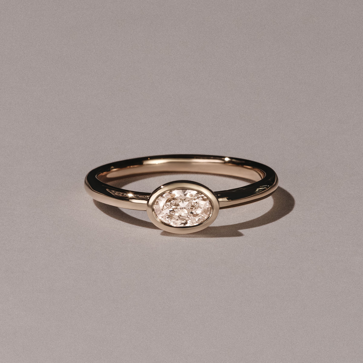 Horizon Oval Cut Lab Diamond Solitaire Ring 0.50ct H/SI in 9K Gold
