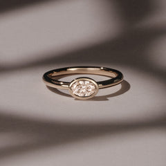Horizon Oval Cut Lab Diamond Solitaire Ring 0.50ct H/SI in 9K Gold