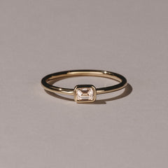 Horizon Emerald Cut Lab Diamond Solitaire Ring 0.25ct H/SI in 18k Gold Vermeil