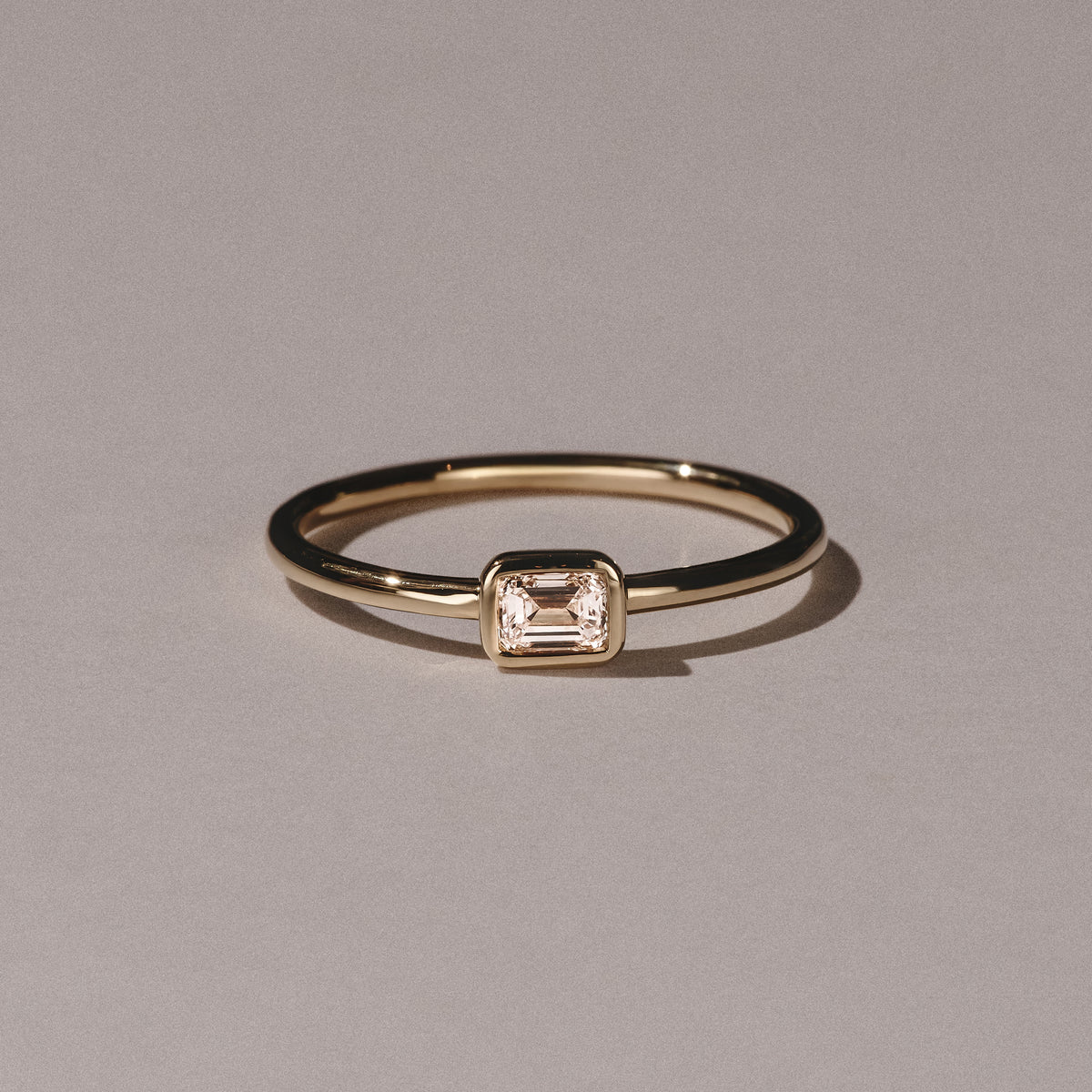 Horizon Emerald Cut Lab Diamond Solitaire Ring 0.25ct H/SI in 18k Gold Vermeil
