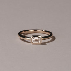 Horizon Emerald Cut Lab Diamond Solitaire Ring 0.50ct H/SI in 9K Gold