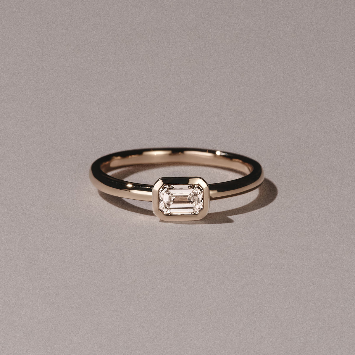 Horizon Emerald Cut Lab Diamond Solitaire Ring 0.50ct H/SI in 9K Gold