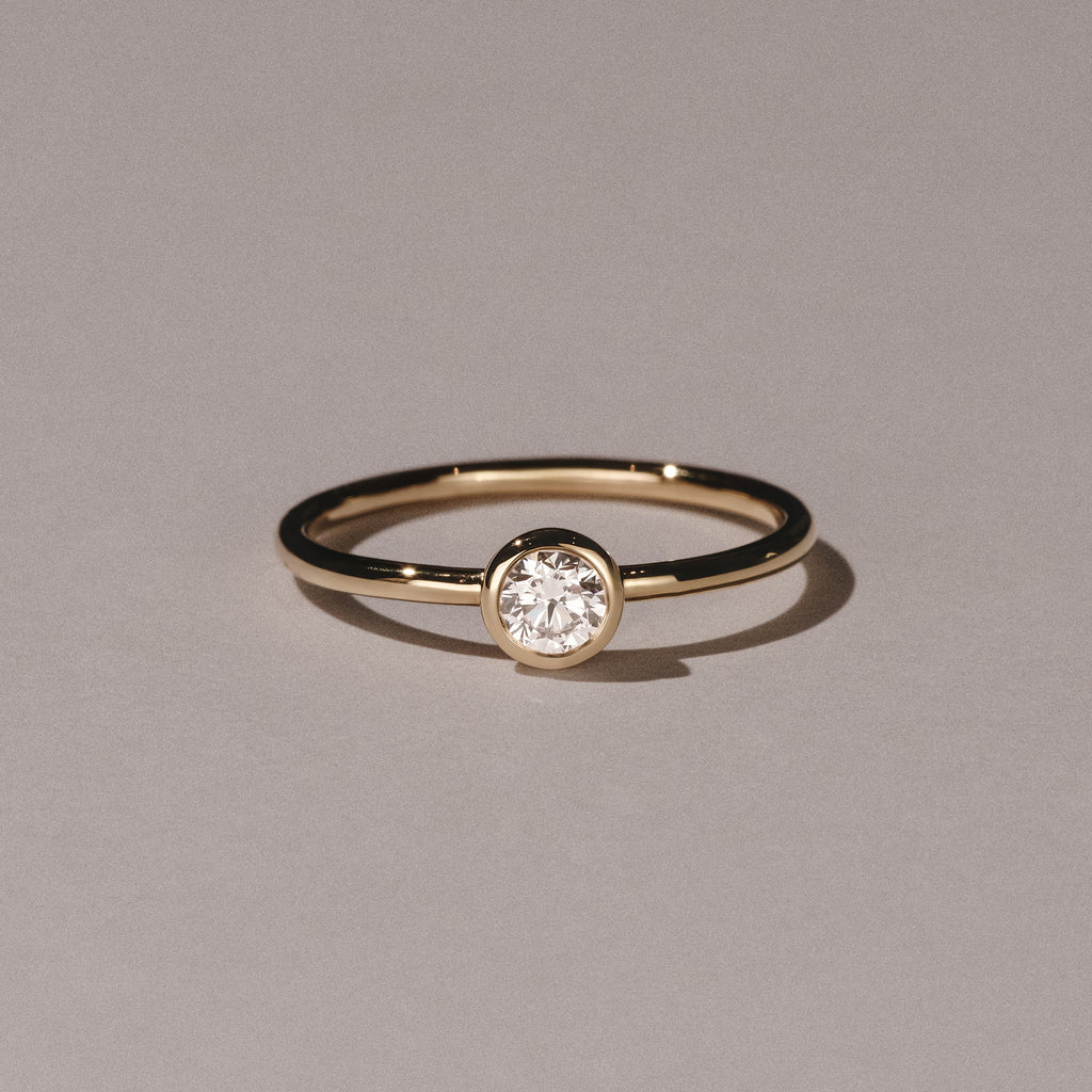 Horizon Round Cut Lab Diamond Solitaire Ring 0.25ct H/SI in 18k Gold Vermeil
