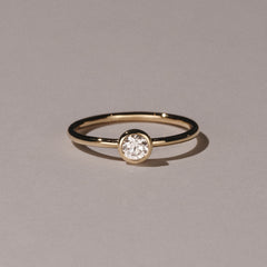 Horizon Round Cut Lab Diamond Solitaire Ring 0.25ct H/SI in 18k Gold Vermeil