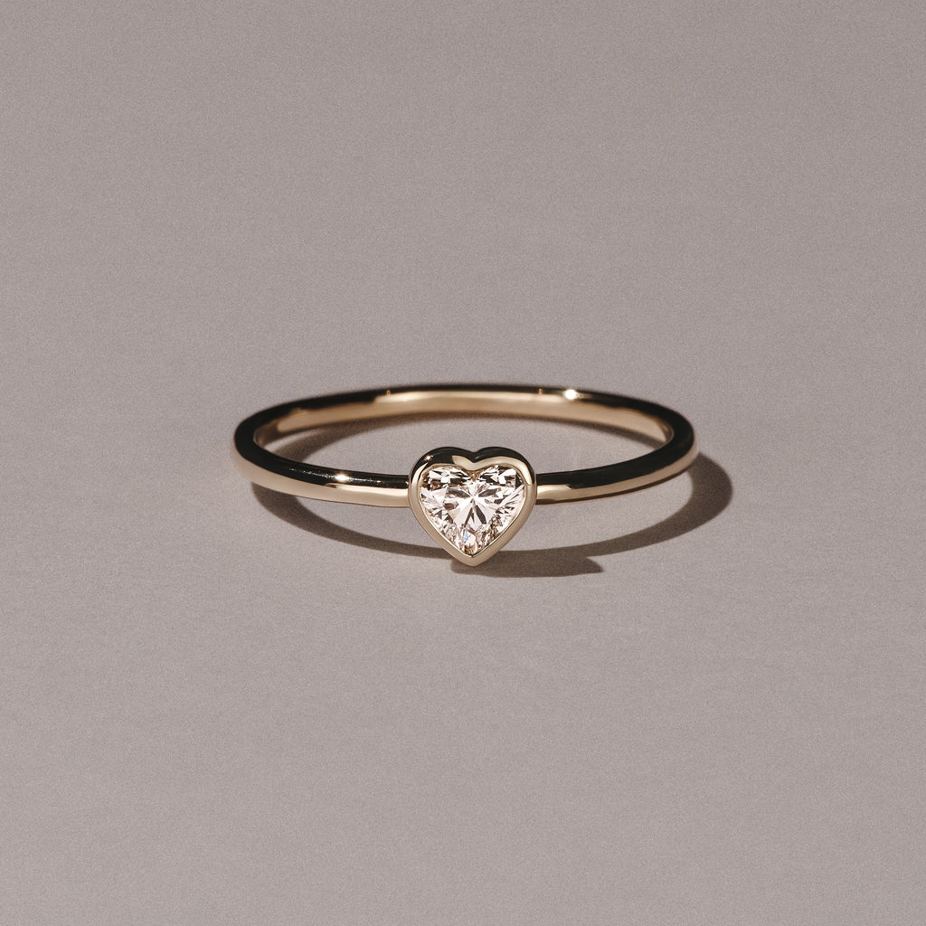 Horizon Heart Cut Lab Diamond Solitaire Ring 0.25ct H/SI in 18k Gold Vermeil