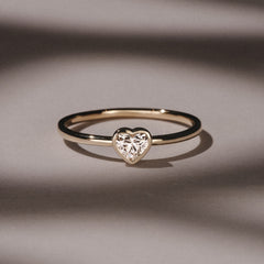 Horizon Heart Cut Lab Diamond Solitaire Ring 0.25ct H/SI in 18k Gold Vermeil