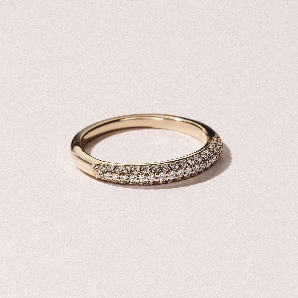 Lab Diamond Micro Pave Half Eternity Ring 0.30ct in 9k Gold