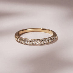 Lab Diamond Micro Pave Half Eternity Ring 0.30ct in 9k Gold