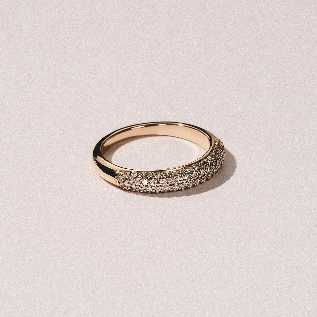 Lab Diamond Micro Pave Half Eternity Ring 0.50ct in 18k Gold Vermeil