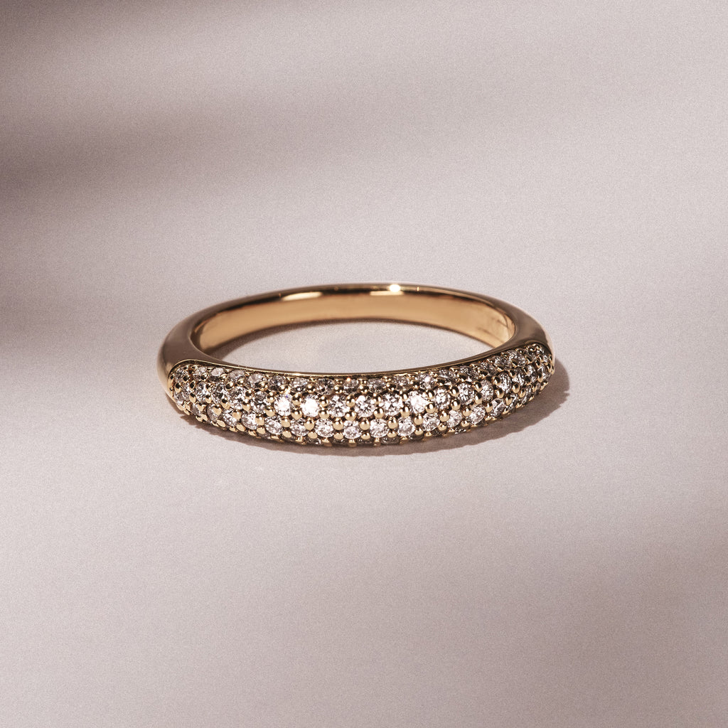 Lab Diamond Micro Pave Half Eternity Ring 0.50ct in 9k Gold