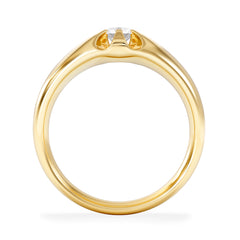 Men's Lab Diamond Signet Ring 0.25ct Round Cut in 18K Gold Vermeil
