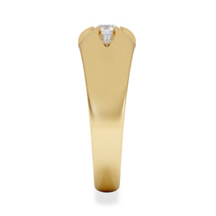 Lab Diamond Signet Ring 0.25ct Round Cut in 18K Gold Vermeil