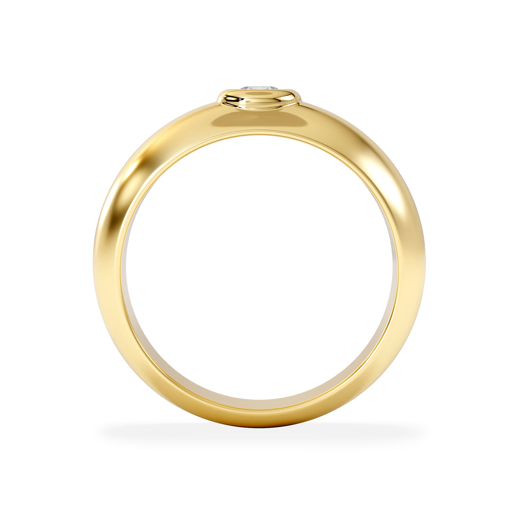 Men's Lab Diamond Signet Ring 0.25ct in18K Gold Vermeil H/SI