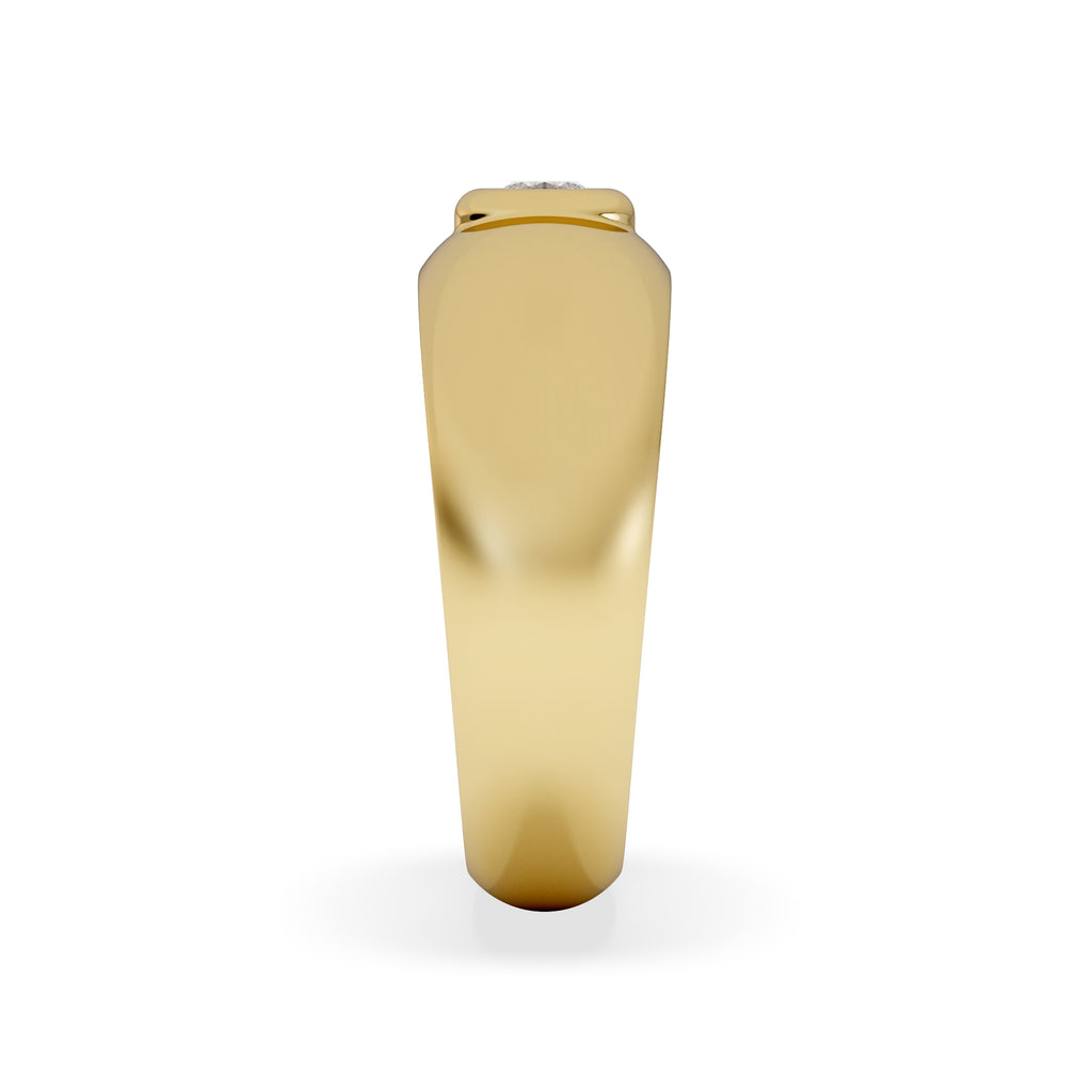 Lab Diamond Signet Ring 0.25ct in 18K Gold Vermeil H/SI