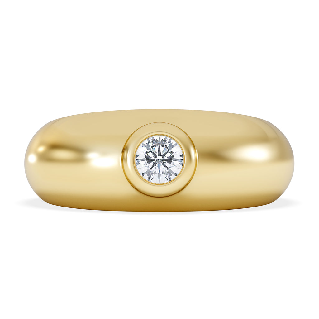 Lab Diamond Signet Ring 0.25ct in 18K Gold Vermeil H/SI