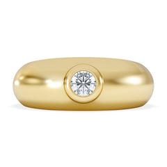 Men's Lab Diamond Signet Ring 0.25ct in18K Gold Vermeil H/SI
