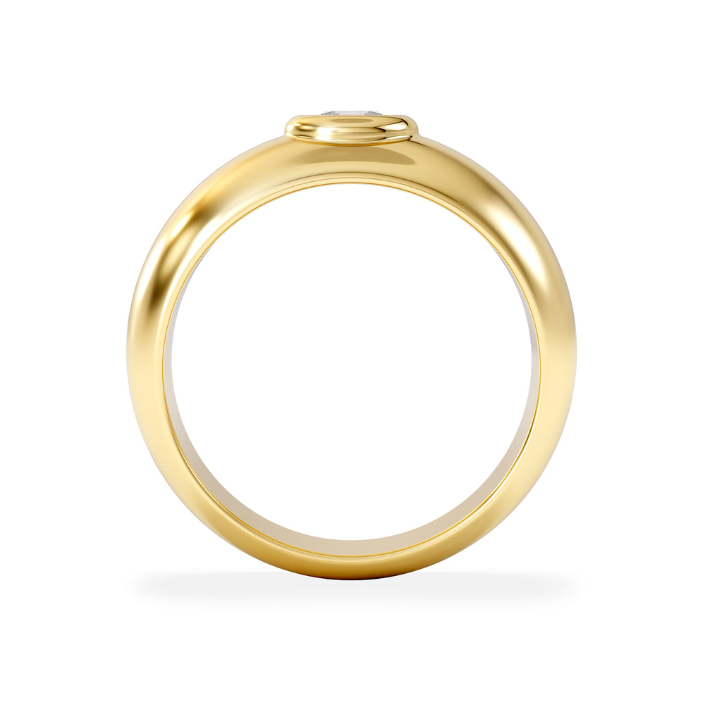 Lab Diamond Signet Ring 0.50ct in 18K Gold Vermeil H/SI