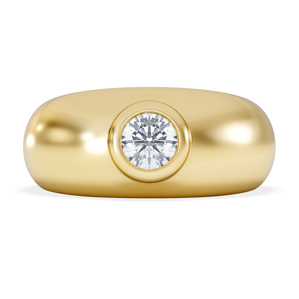 Lab Diamond Signet Ring 0.50ct in 18K Gold Vermeil H/SI