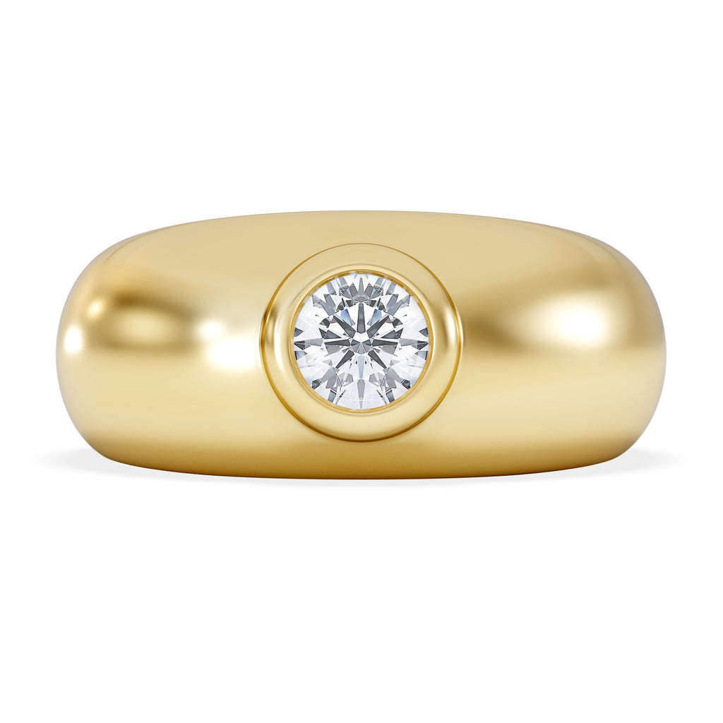 Lab Diamond Signet Ring 0.50ct in 18K Gold Vermeil H/SI