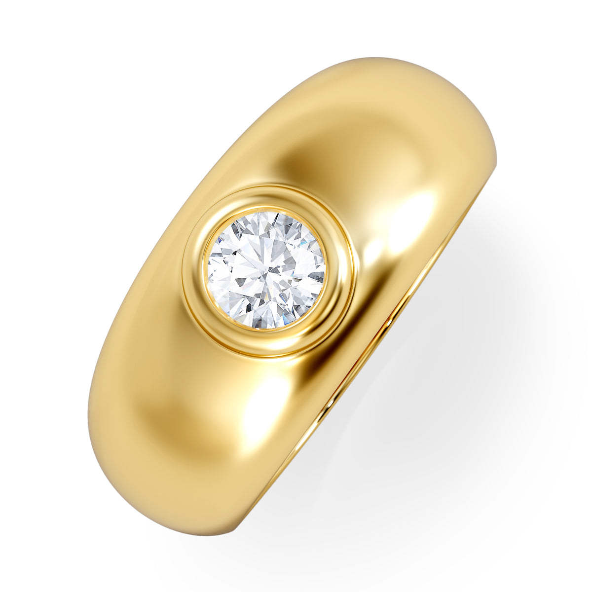 Lab Diamond Signet Ring 0.50ct in 18K Gold Vermeil H/SI
