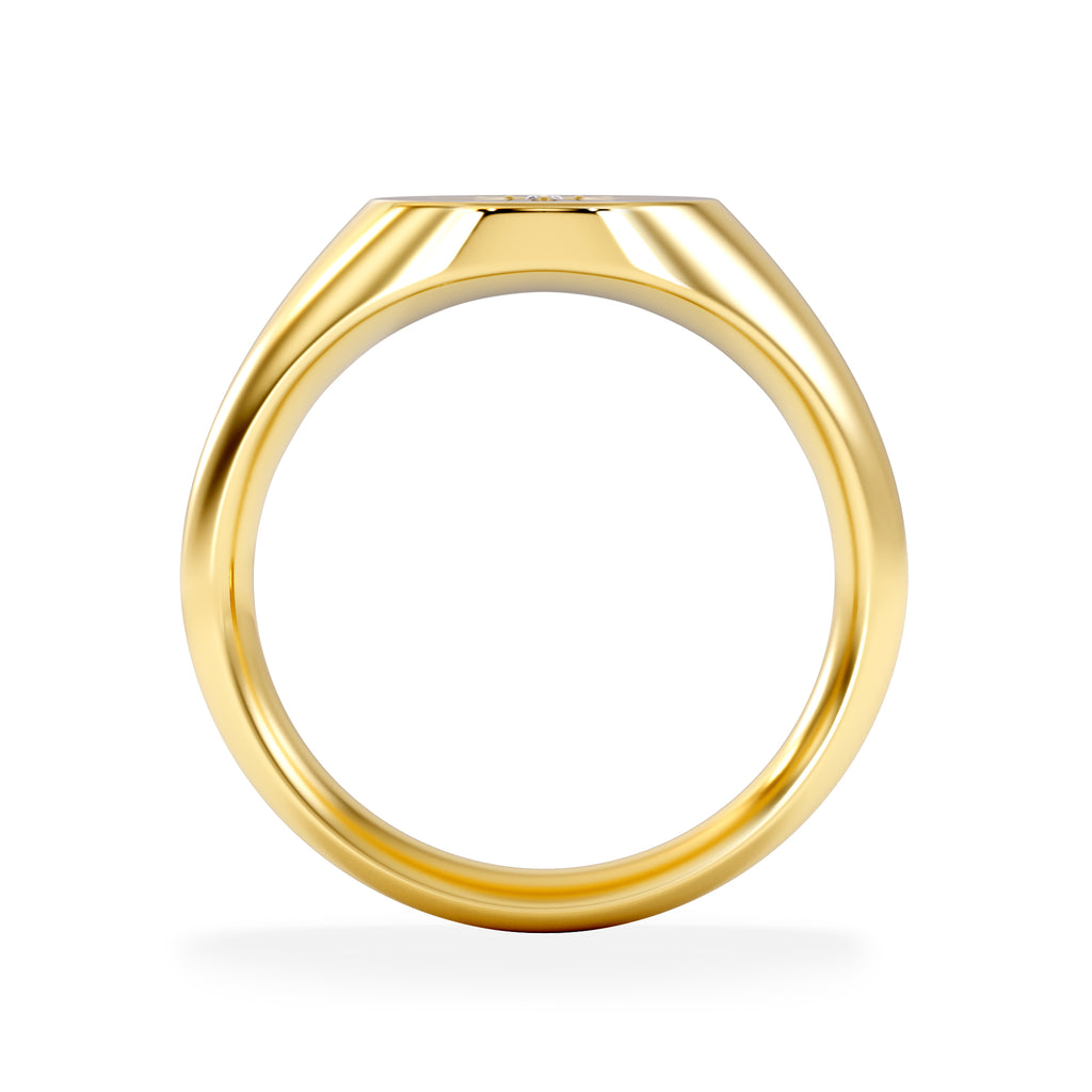 Star Signet Lab Diamond Ring in 18K Gold Vermeil