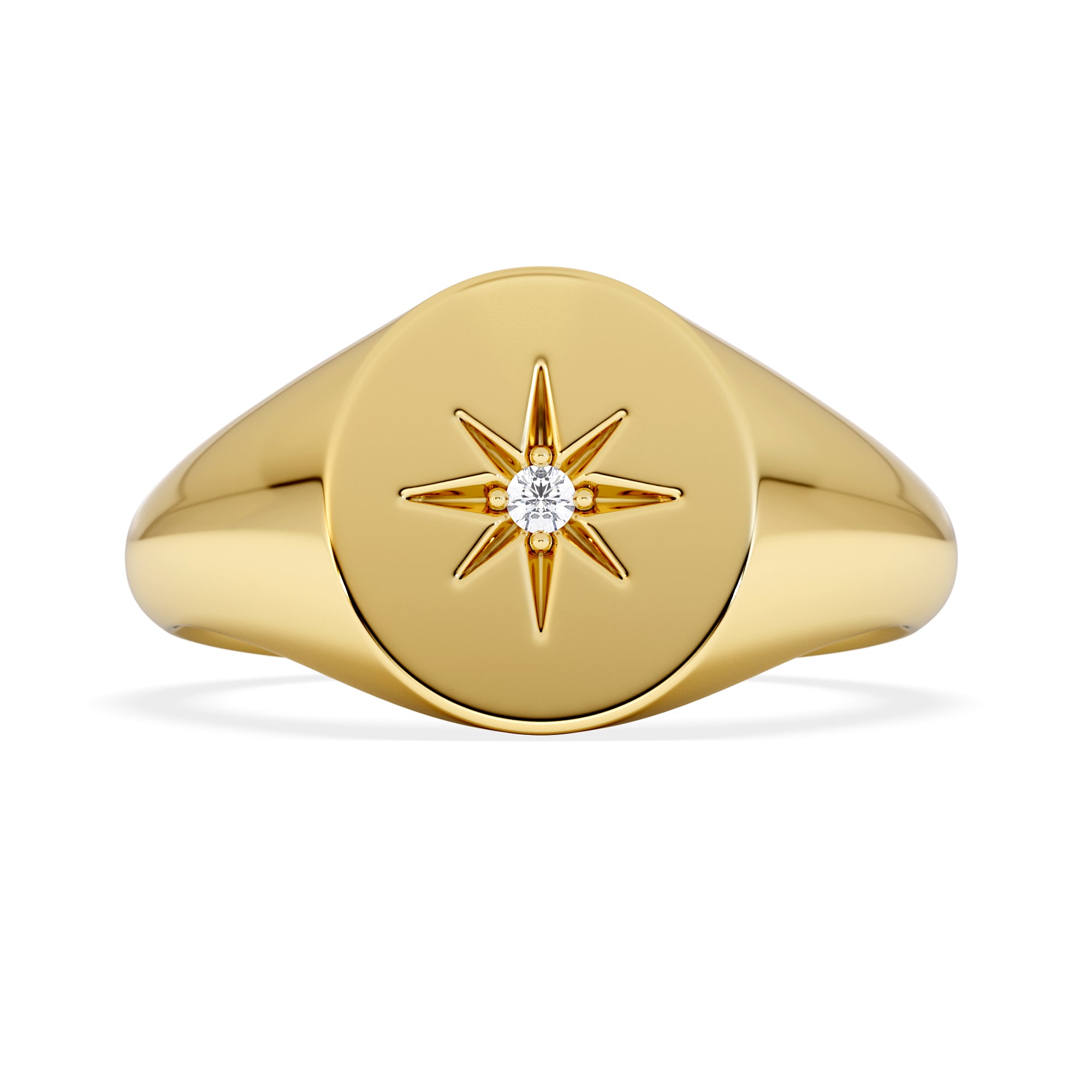 Star Signet Lab Diamond Ring in 18K Gold Vermeil