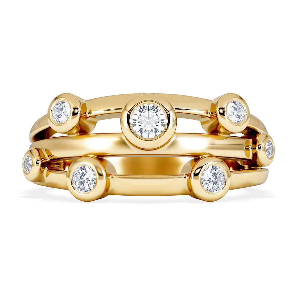 Lab Diamond Rain Drop Ring 0.25ct in 18K Gold Vermeil