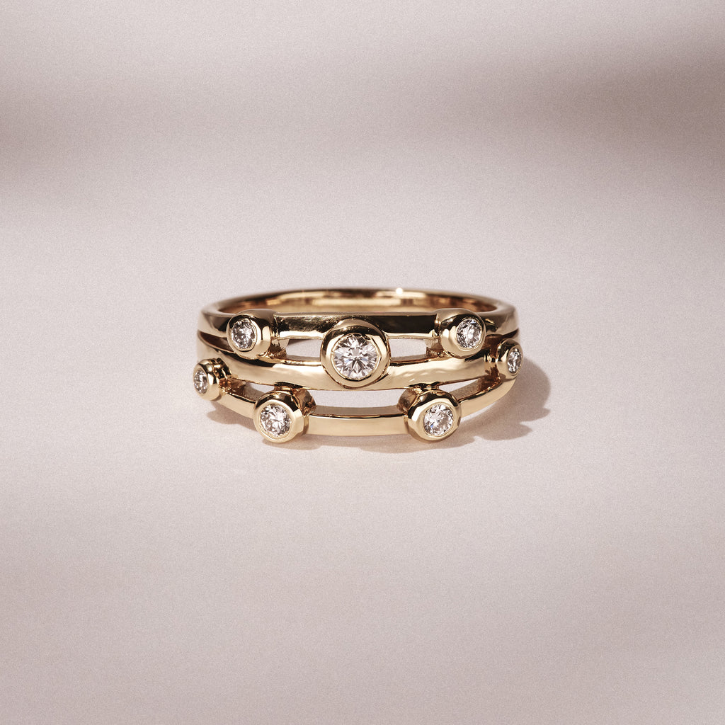 Lab Diamond Rain Drop Ring 0.25ct in 18K Gold Vermeil