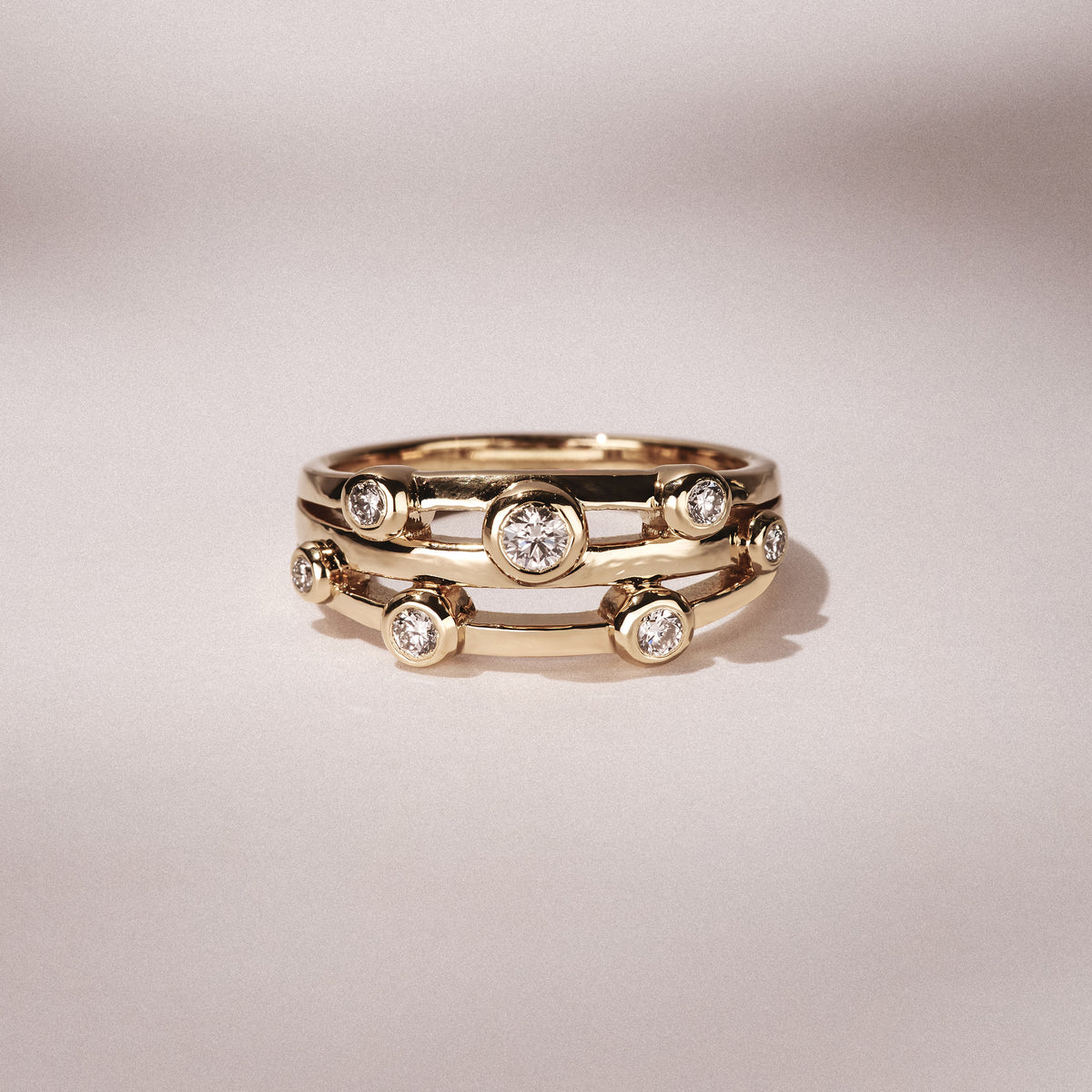 Lab Diamond Rain Drop Ring 0.25ct in 18K Gold Vermeil
