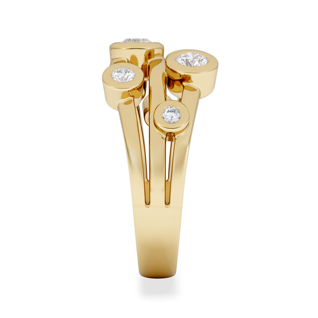 Lab Diamond Rain Drop Ring 0.50ct in 18K Gold Vermeil