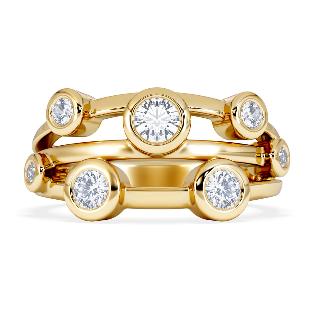 Lab Diamond Rain Drop Ring 0.50ct in 18K Gold Vermeil