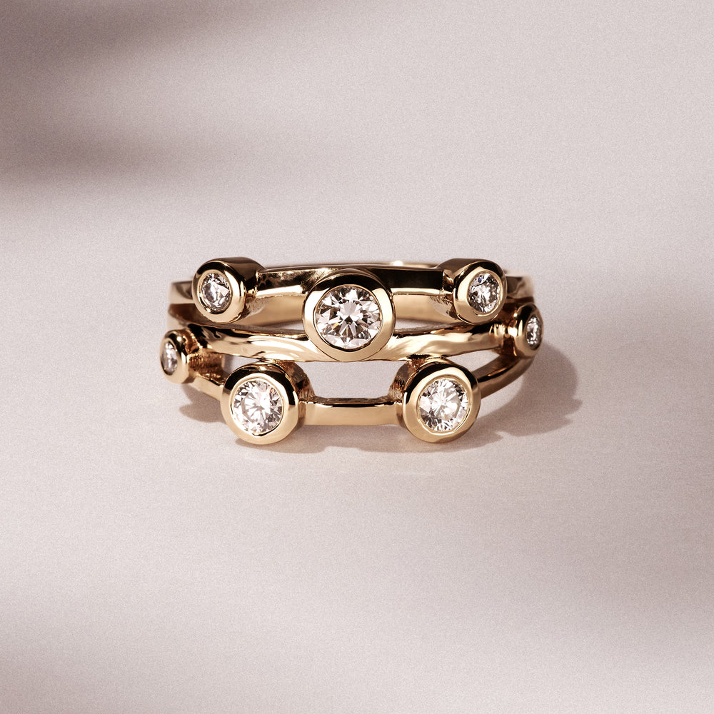 Lab Diamond Rain Drop Ring 0.50ct in 18K Gold Vermeil