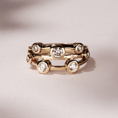 Lab Diamond Rain Drop Ring 0.50ct in 18K Gold Vermeil