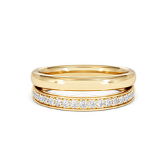 Duo Curve Stacking Lab Diamond Ring 0.26ct in 18K Gold Vermeil