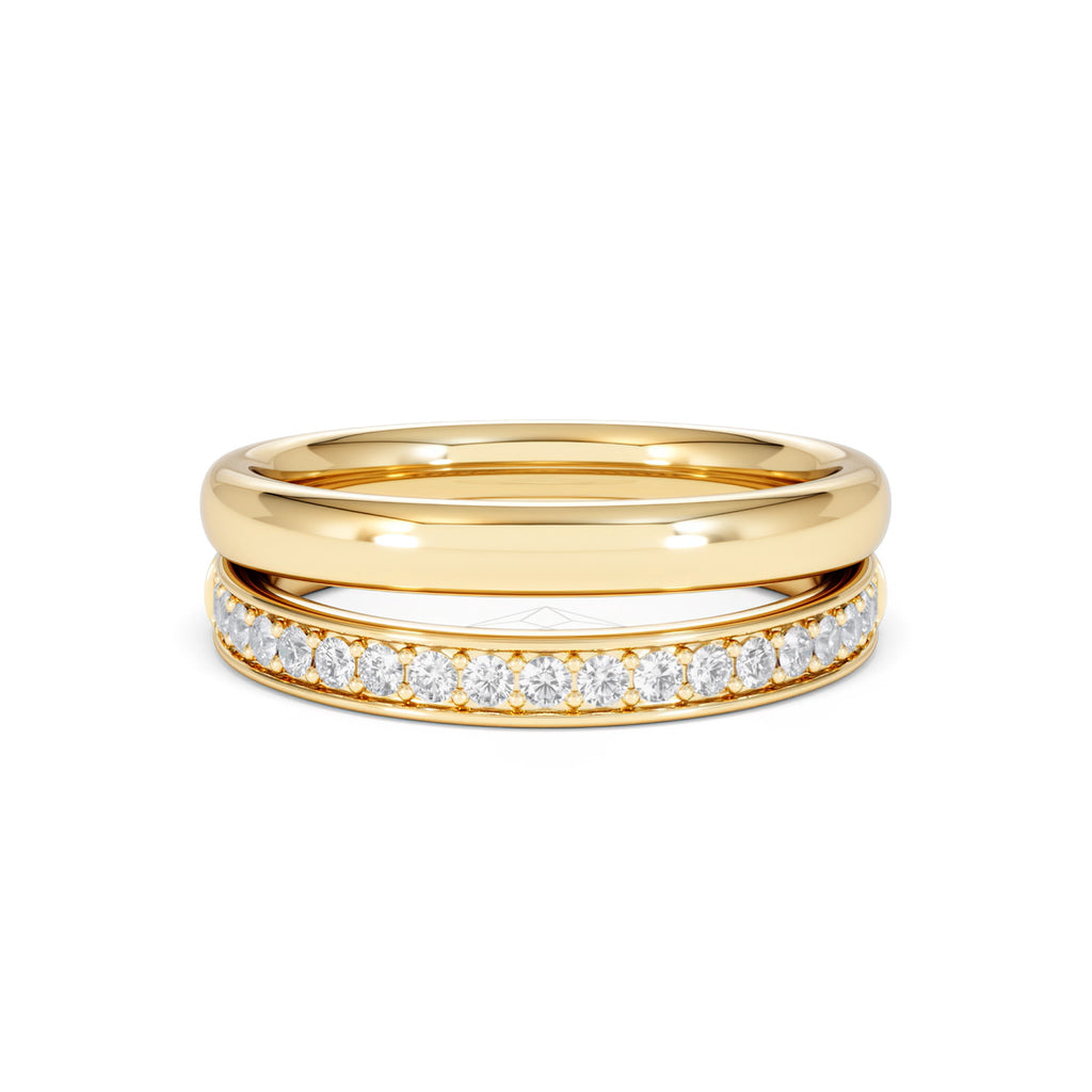Duo Curve Stacking Lab Diamond Ring 0.26ct in 9K Gold