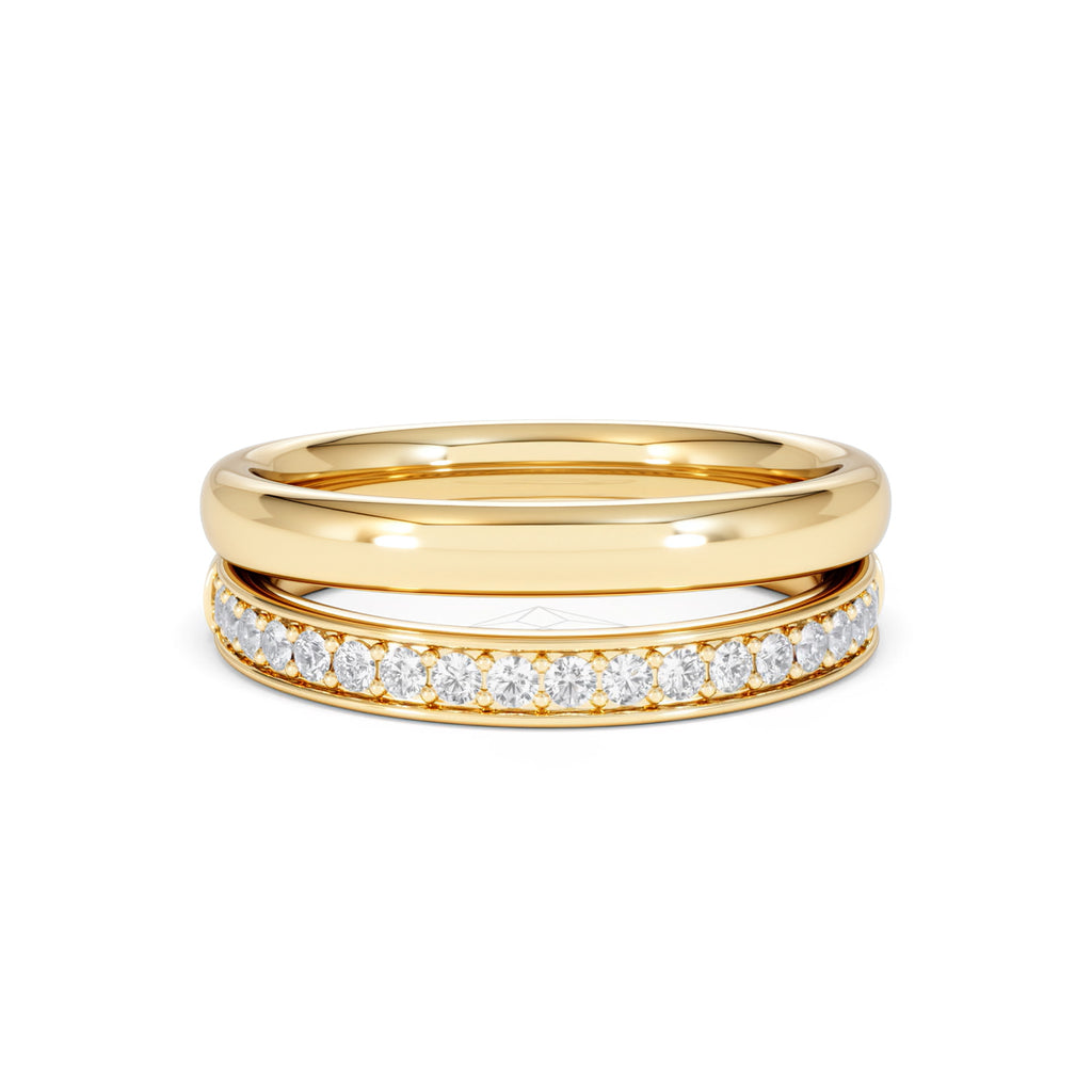 Duo Curve Stacking Lab Diamond Ring 0.26ct in 9K Gold