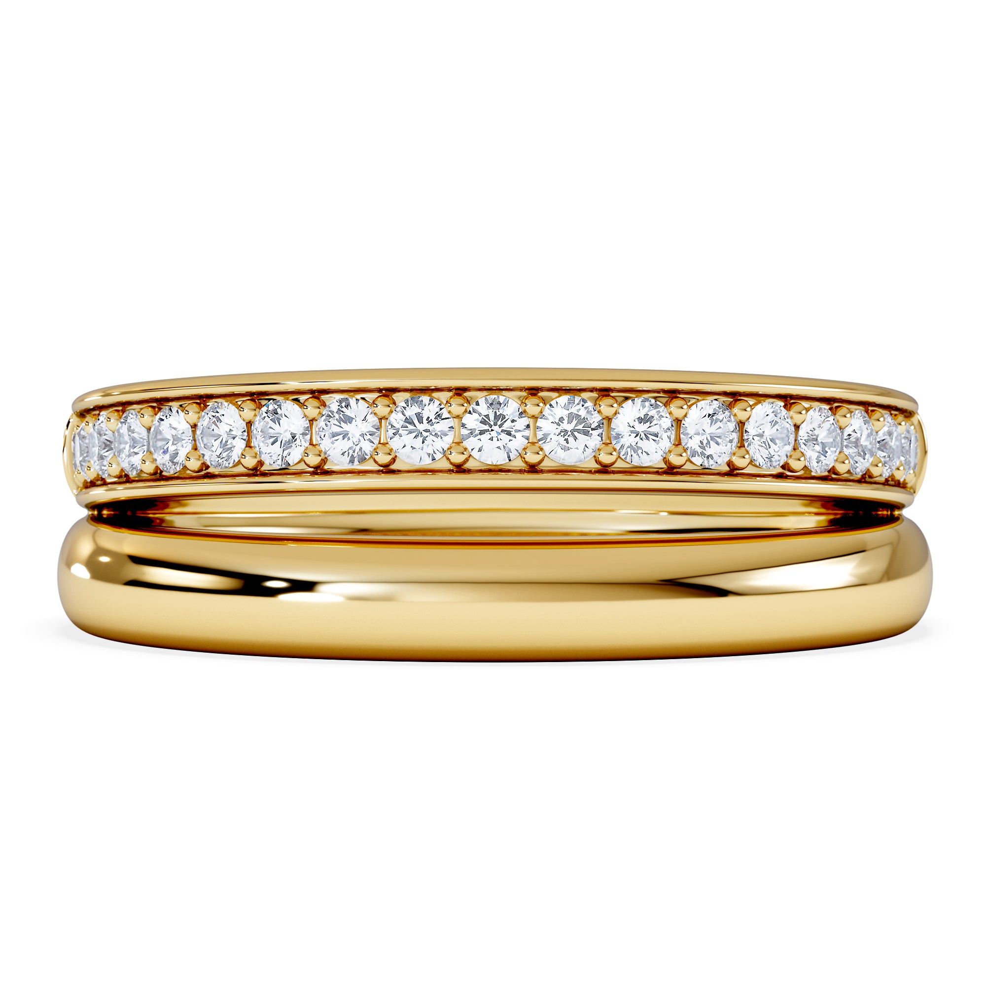 Duo Stacking Lab Diamond Ring 0.26ct in 9K Gold