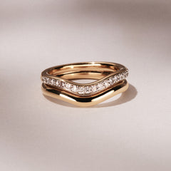 Duo Wave Stacking Lab Diamond Ring 0.26ct in 18K Gold Vermeil