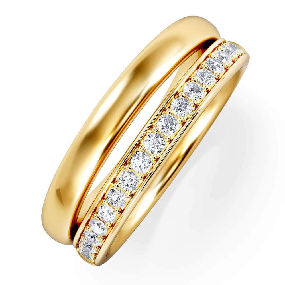 Duo Stacking Lab Diamond Ring 0.26ct in 18K Gold Vermeil