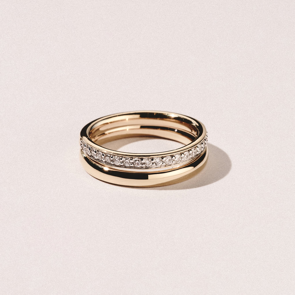 Duo Curve Stacking Lab Diamond Ring 0.26ct in 18K Gold Vermeil