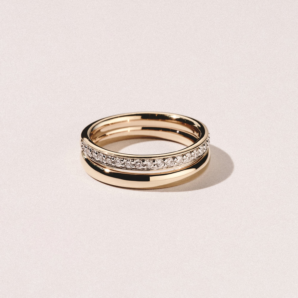 Duo Stacking Lab Diamond Ring 0.26ct in 9K Gold